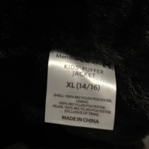 MEMBERSMARK Girls Black Puffer Parka, Warm Fleece Lined Jacket w/Removable Hood - Picture 2 of 10